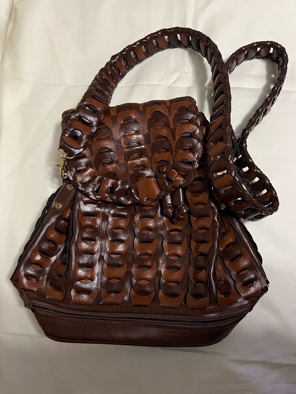 Unbranded Vegan Leather Braided Backpack